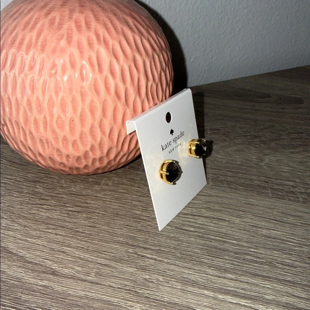 Kate Spade Black and Gold Stud Earrings - Picture 6 of 6